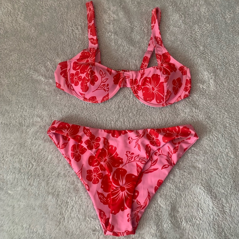 Shein floral underwire bikini